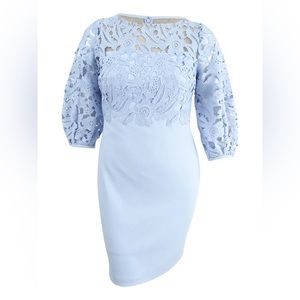 Ralph Lauren Light Blue Lace Detailed Dress